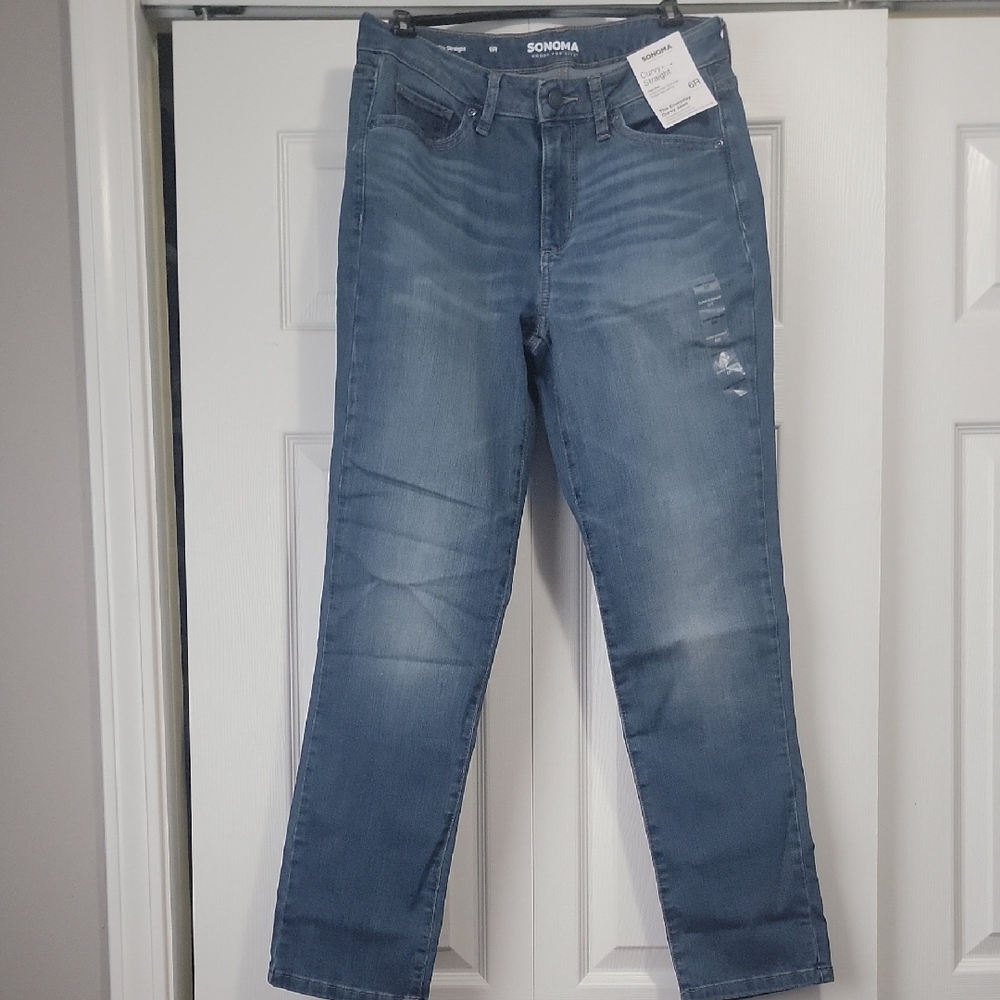 Sonoma Curvy Straight Blue Denim Jeans